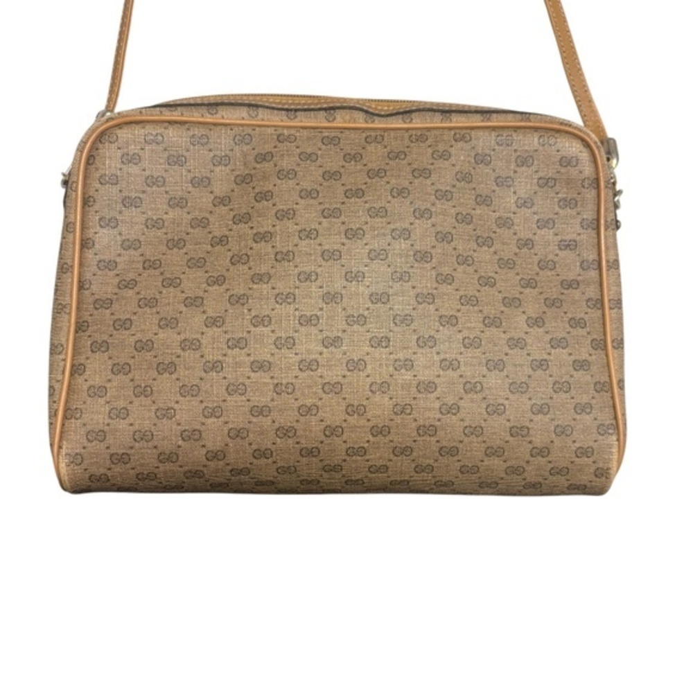 Gucci microguccissima tan and brown leather vintage crossbody bag